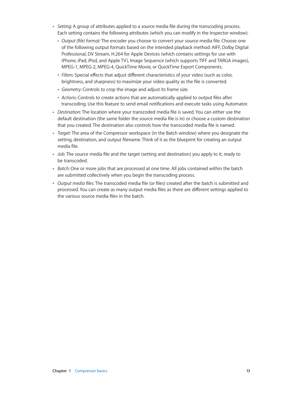 Apple Compressor (4.0) User Manual | Page 13 / 266
