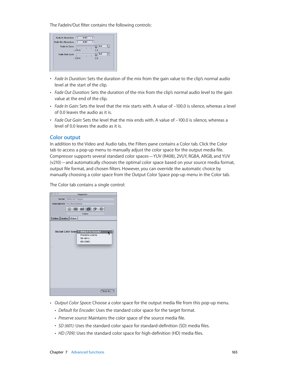Color output | Apple Compressor (4.0) User Manual | Page 165 / 266