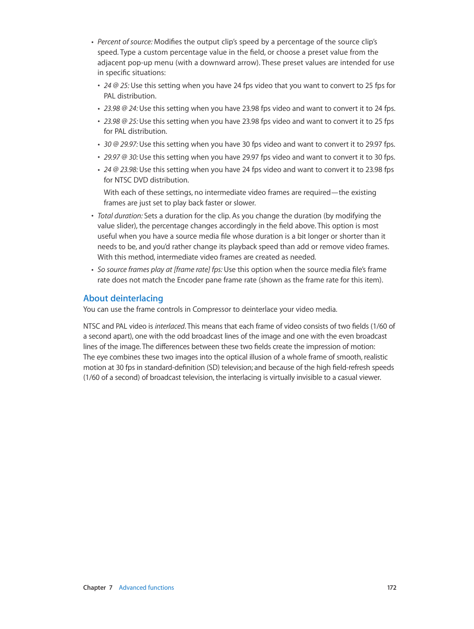 About deinterlacing | Apple Compressor (4.0) User Manual | Page 172 / 266
