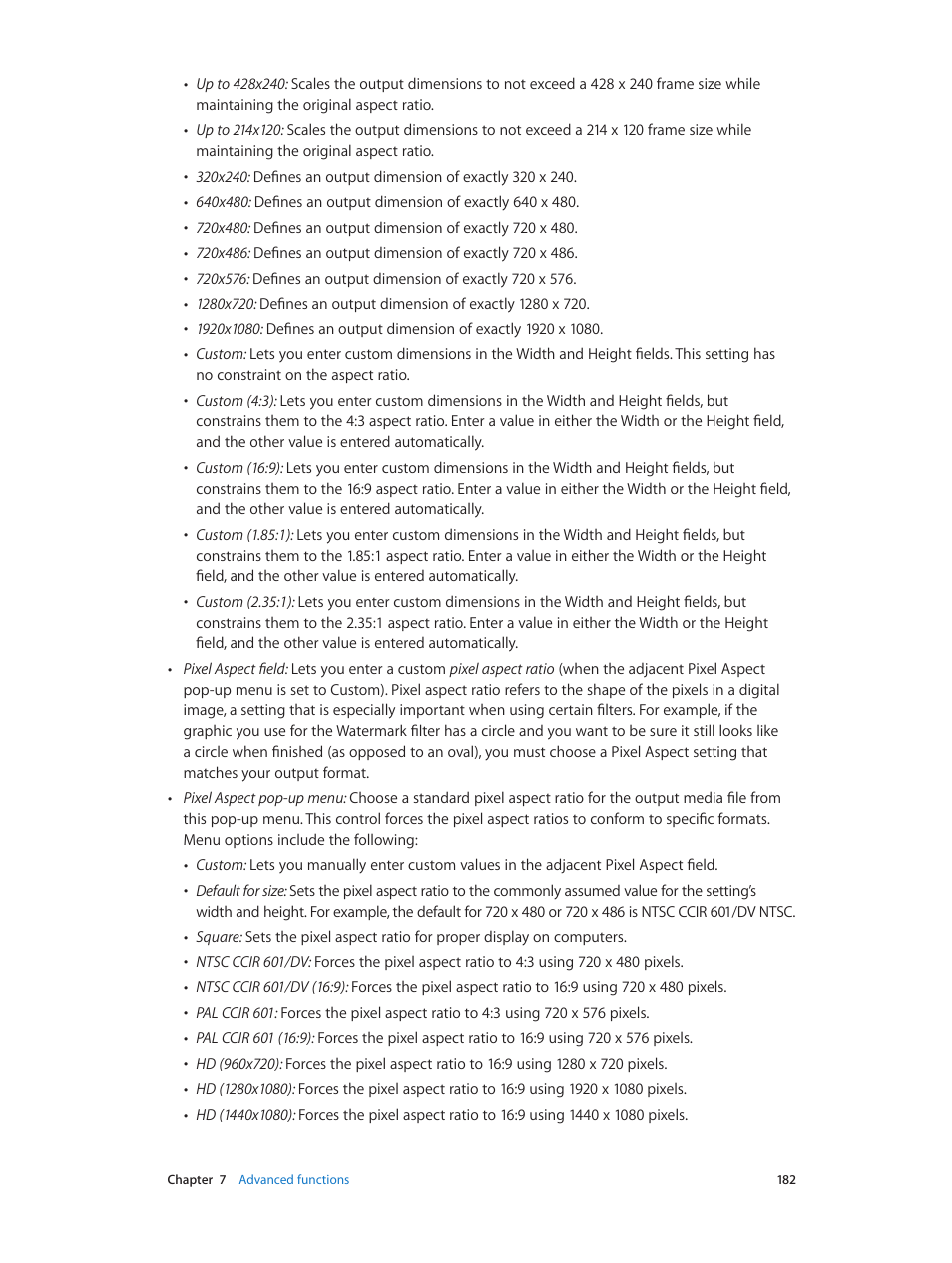 Apple Compressor (4.0) User Manual | Page 182 / 266