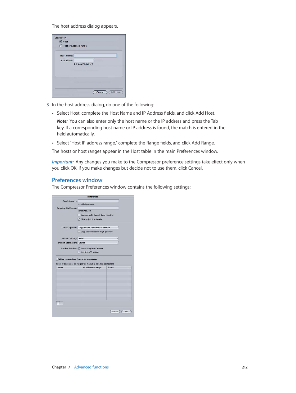 Preferences window | Apple Compressor (4.0) User Manual | Page 212 / 266