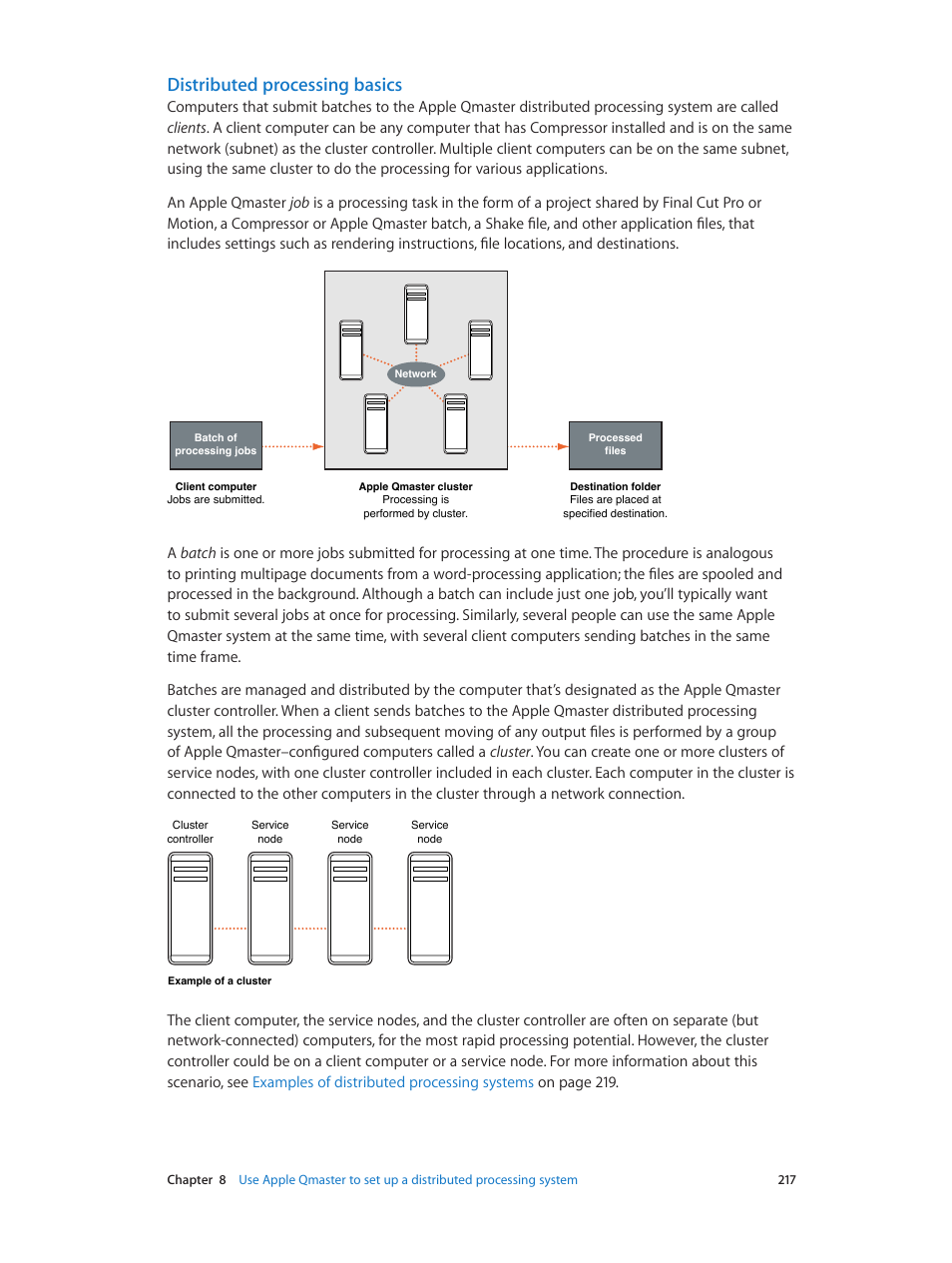 Distributed processing basics | Apple Compressor (4.0) User Manual | Page 217 / 266