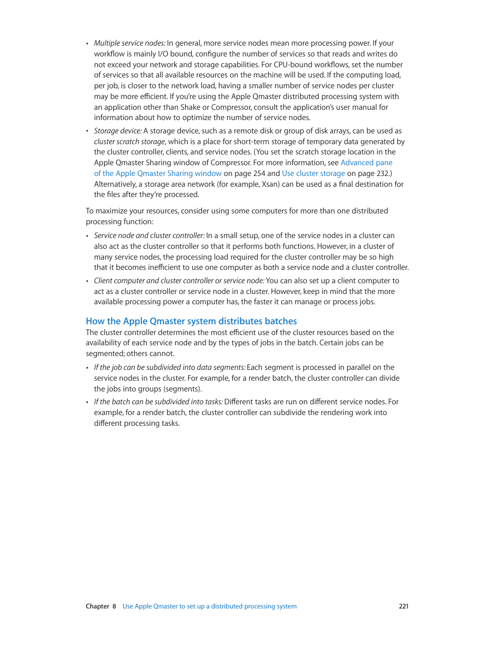 How the apple qmaster system distributes batches, How the apple, Qmaster system distributes batches | Apple Compressor (4.0) User Manual | Page 221 / 266