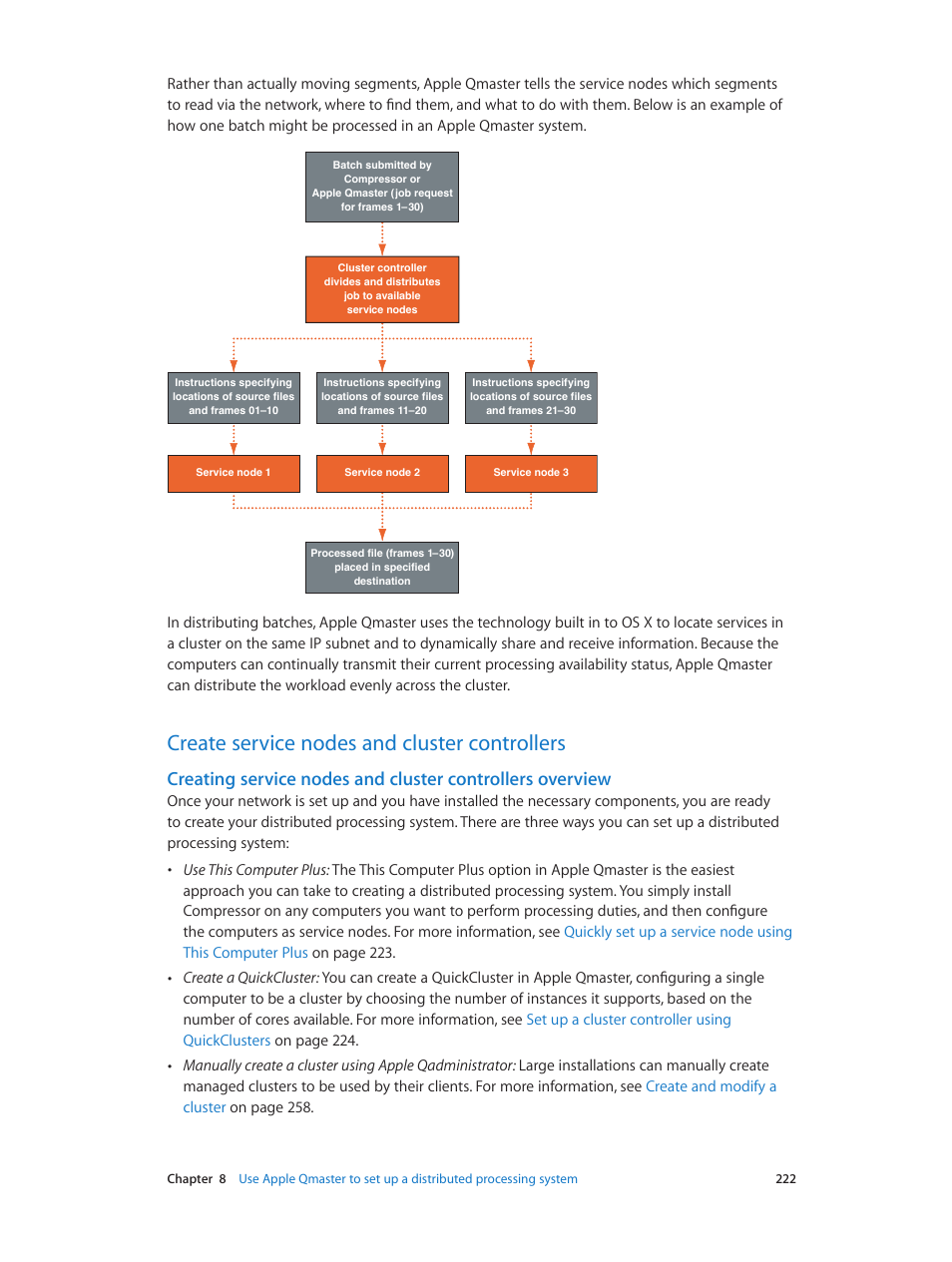 Create service nodes and cluster controllers | Apple Compressor (4.0) User Manual | Page 222 / 266