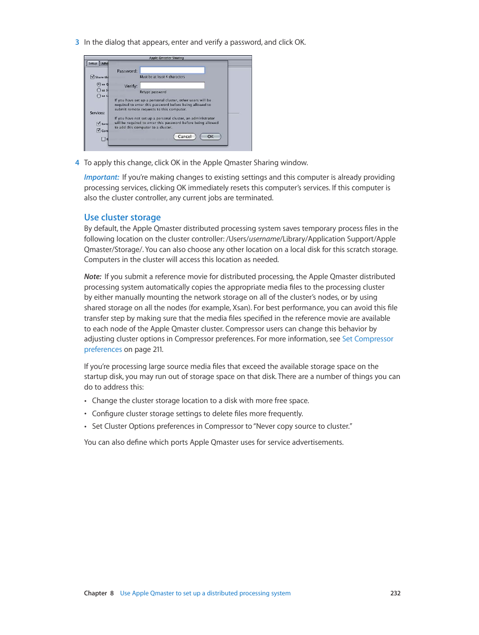 Use cluster storage | Apple Compressor (4.0) User Manual | Page 232 / 266