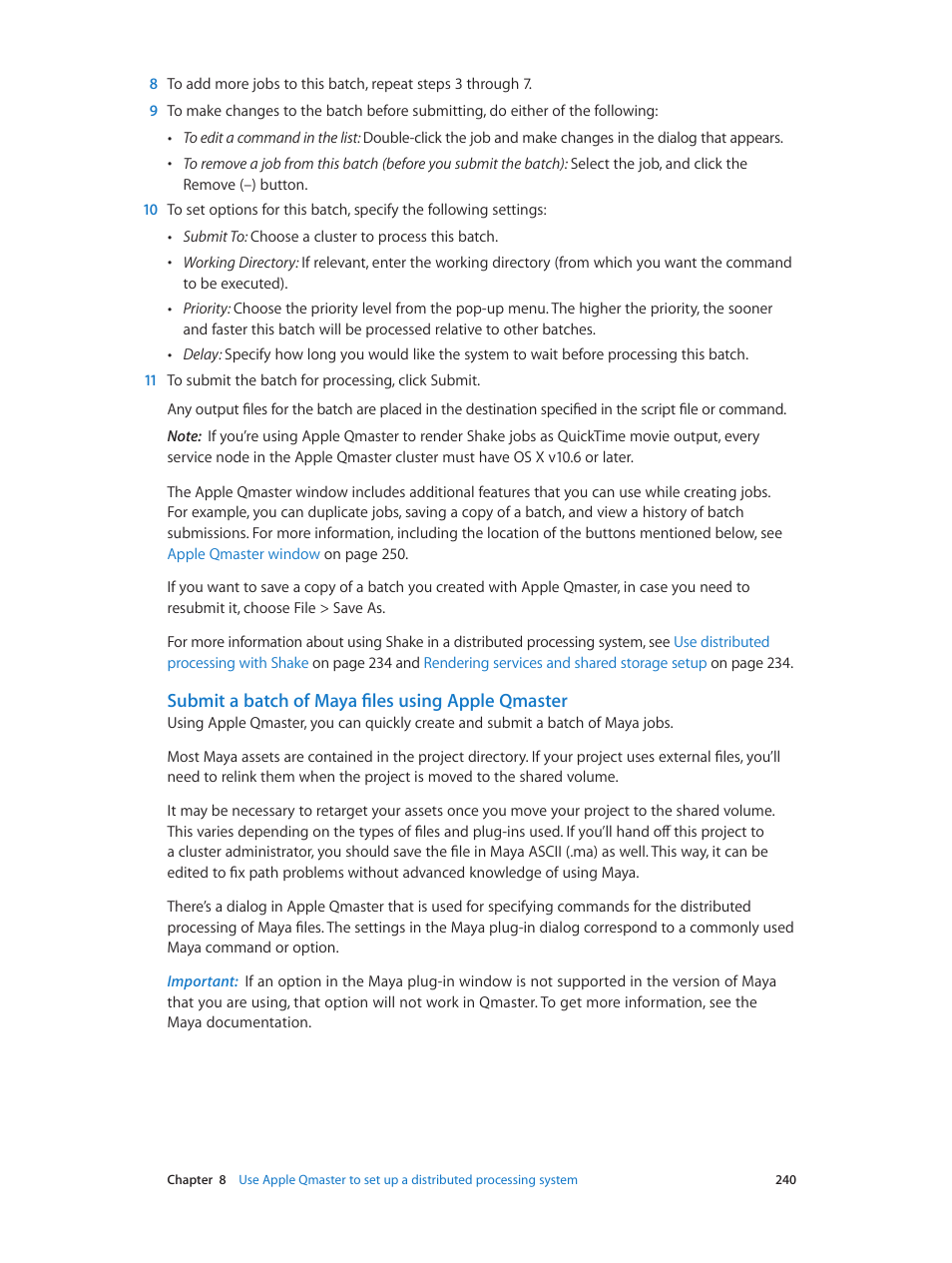 Submit a batch of maya files using apple qmaster | Apple Compressor (4.0) User Manual | Page 240 / 266