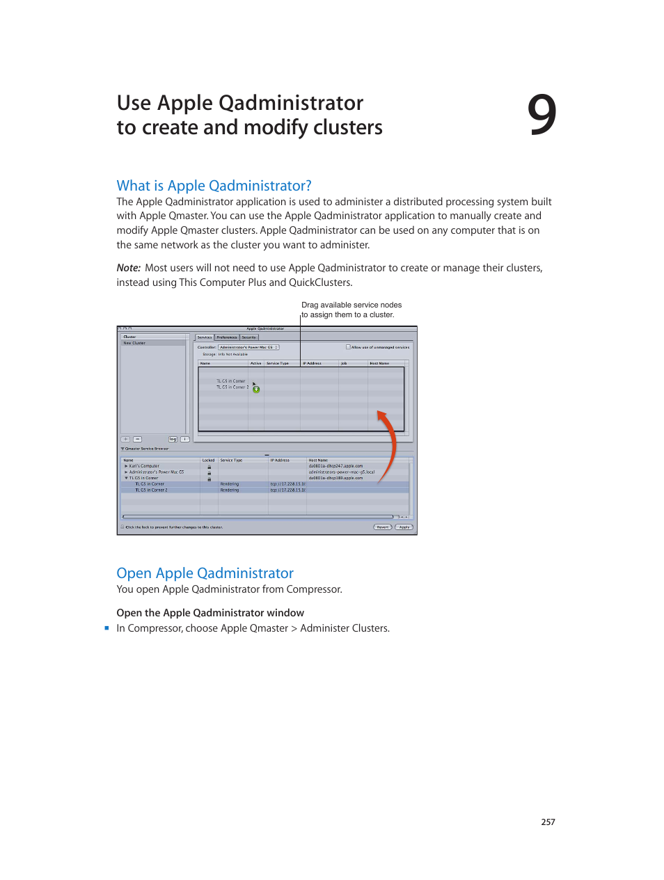 What is apple qadministrator, Open apple qadministrator | Apple Compressor (4.0) User Manual | Page 257 / 266
