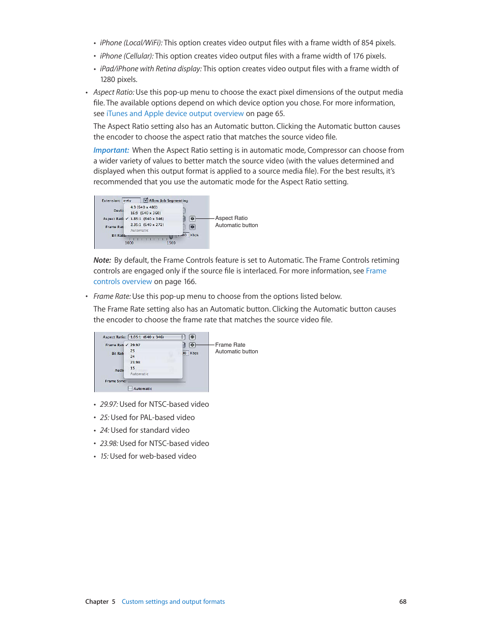 Apple Compressor (4.0) User Manual | Page 68 / 266