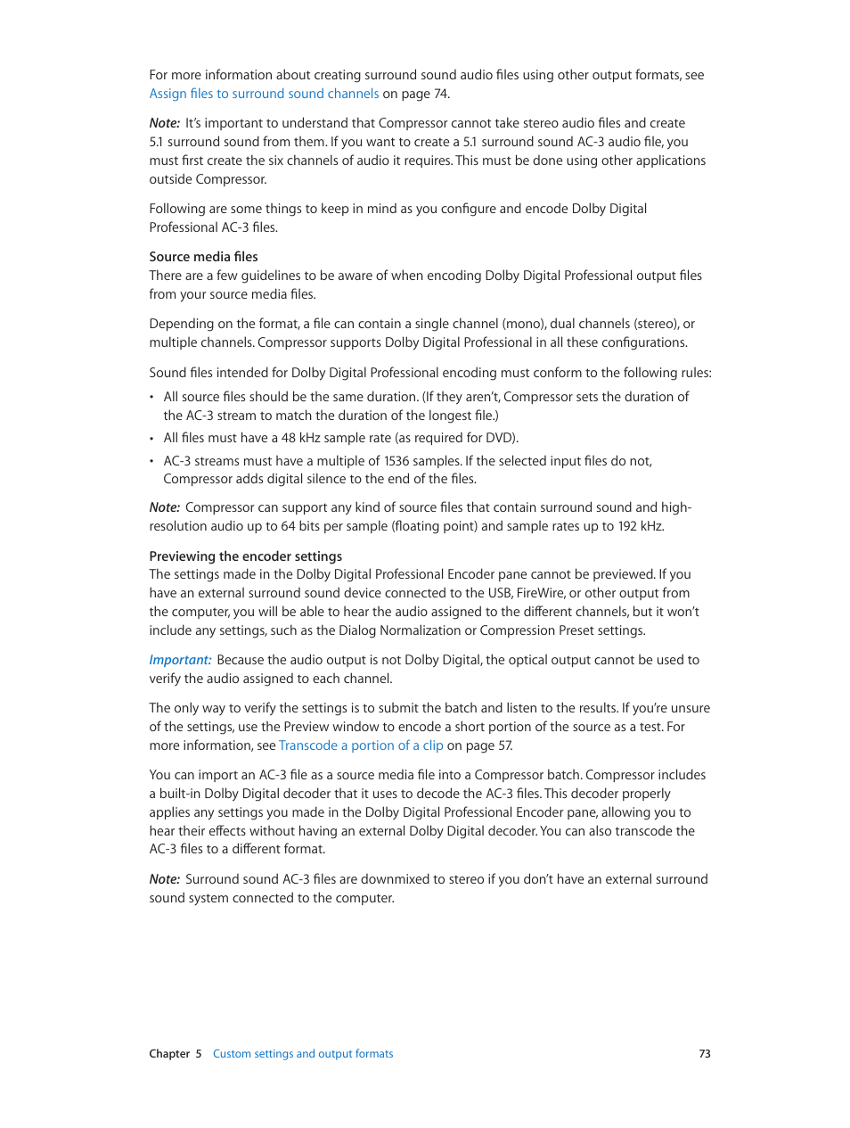 Apple Compressor (4.0) User Manual | Page 73 / 266