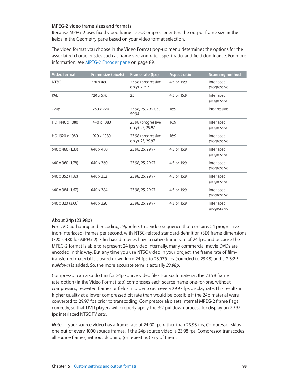 Apple Compressor (4.0) User Manual | Page 98 / 266
