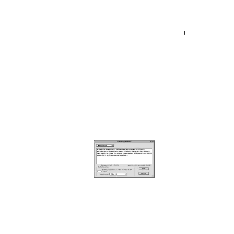 Doing an easy installation | Apple AppleWorks 5 : Mac OS User Manual | Page 7 / 18