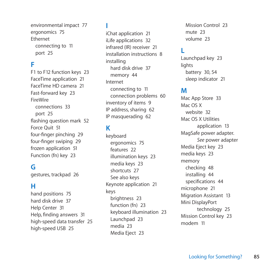 Apple MacBook Pro (15-inch, Late 2011) User Manual | Page 85 / 88