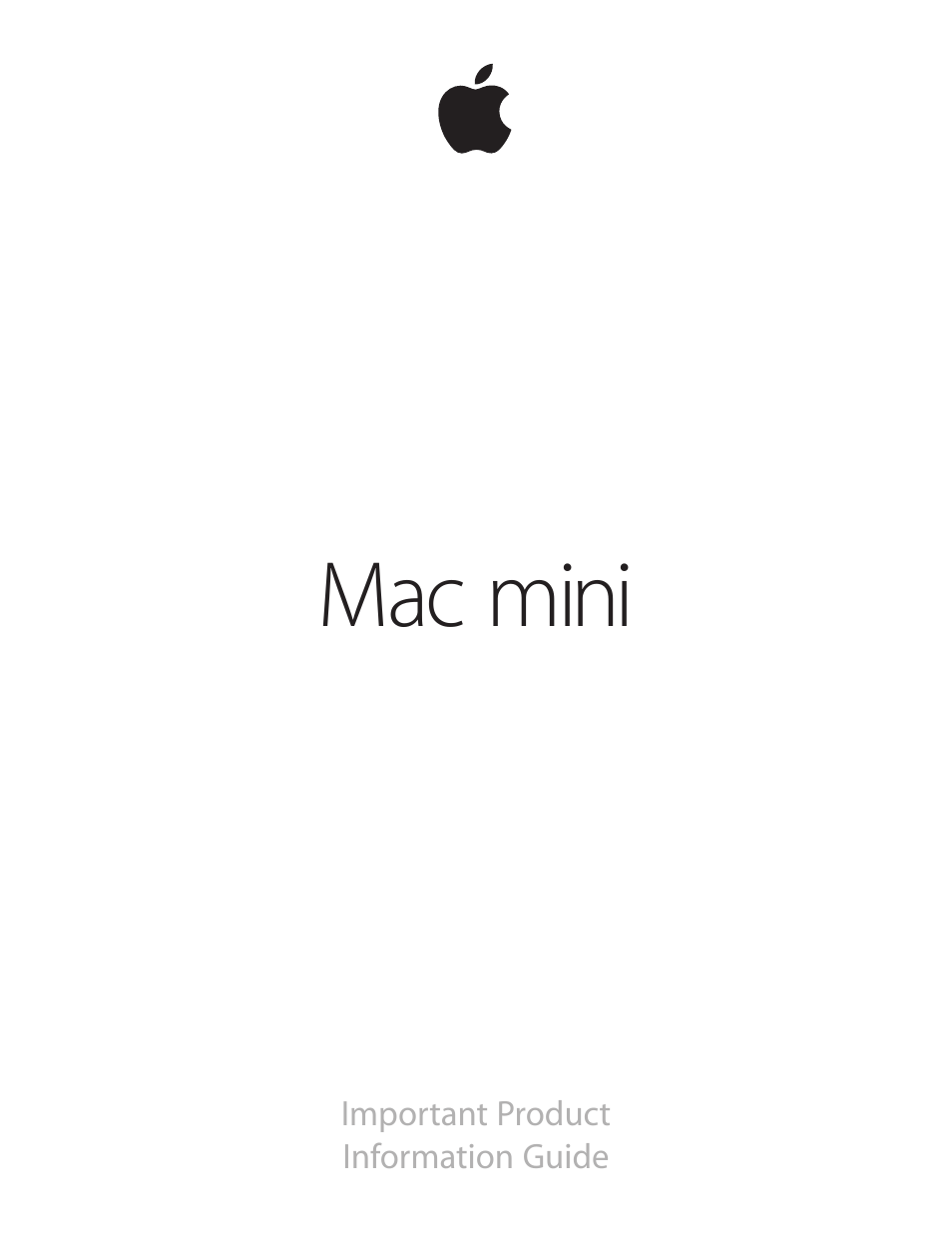 Apple Mac mini (Late 2014) User Manual | 8 pages