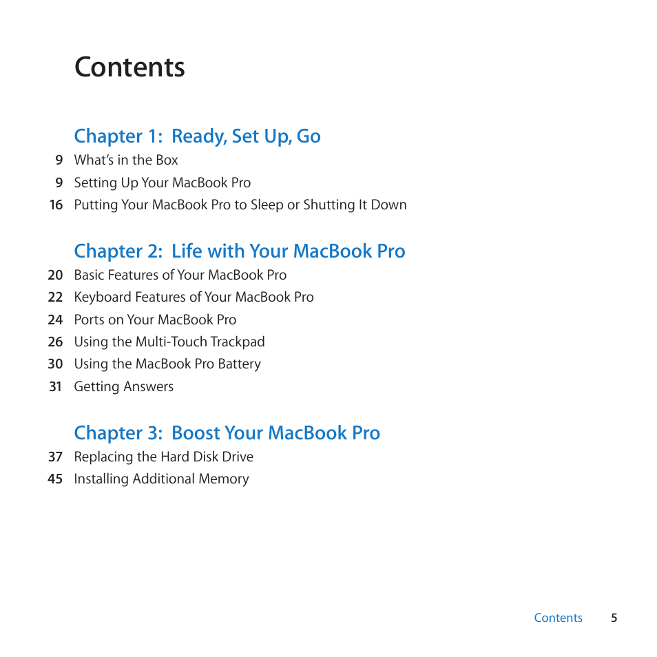 Apple MacBook Pro (17-inch, Late 2011) User Manual | Page 5 / 92