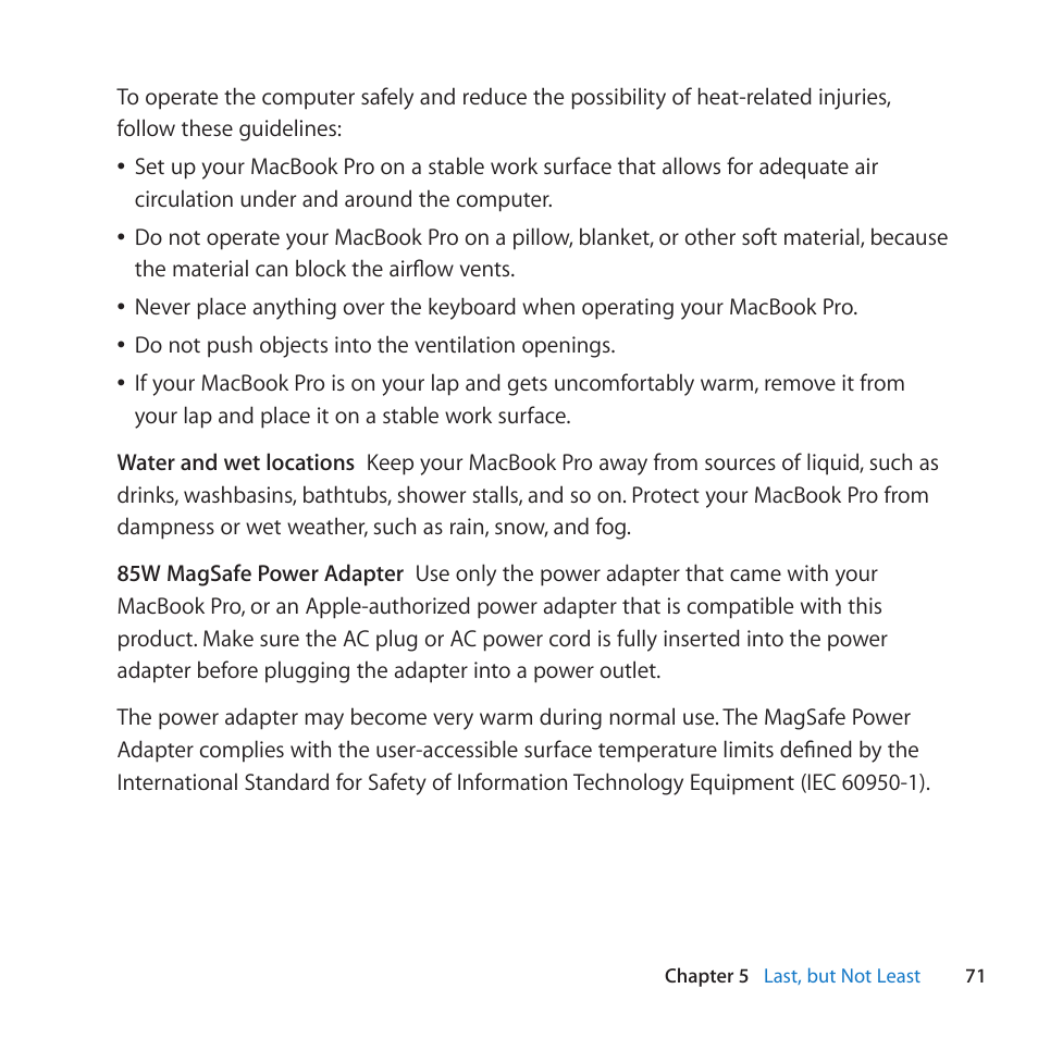 Apple MacBook Pro (17-inch, Late 2011) User Manual | Page 71 / 92