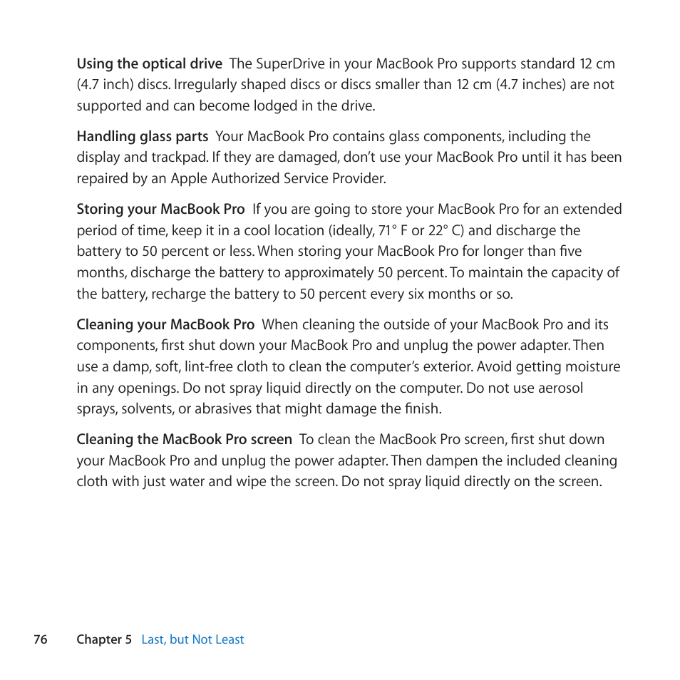 Apple MacBook Pro (17-inch, Late 2011) User Manual | Page 76 / 92