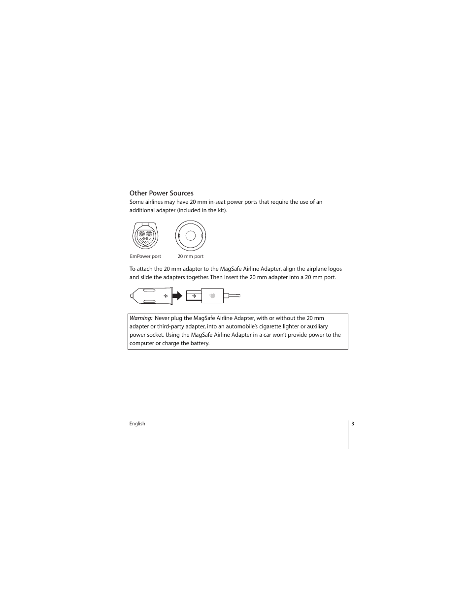 Apple MagSafe Airline Adapter User Manual | Page 3 / 16