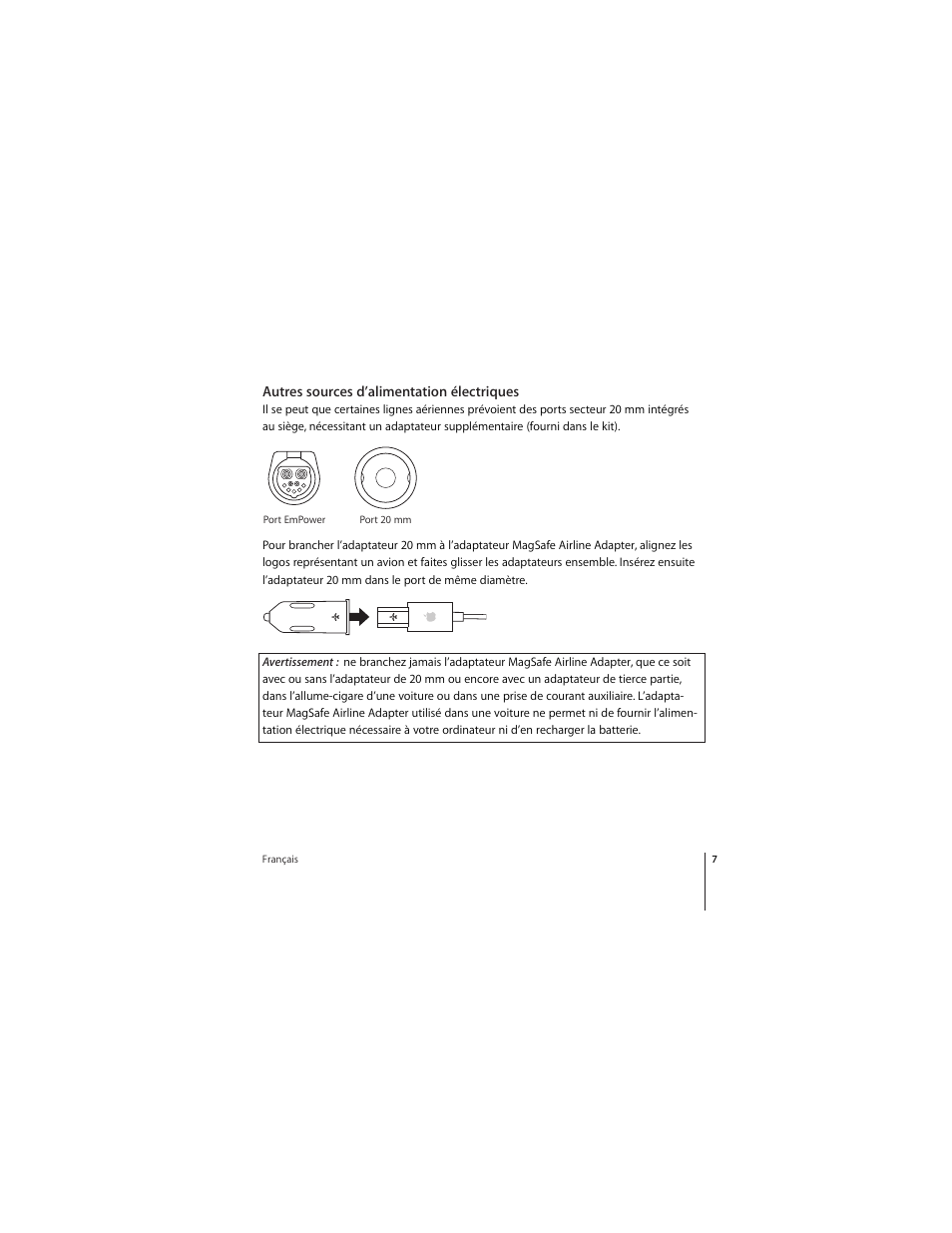Apple MagSafe Airline Adapter User Manual | Page 7 / 16