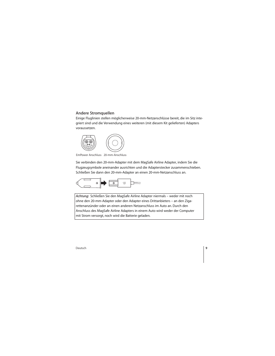 Apple MagSafe Airline Adapter User Manual | Page 9 / 16