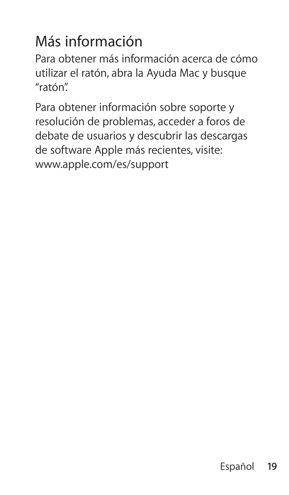 Más información | Apple Magic Mouse User Manual | Page 19 / 48