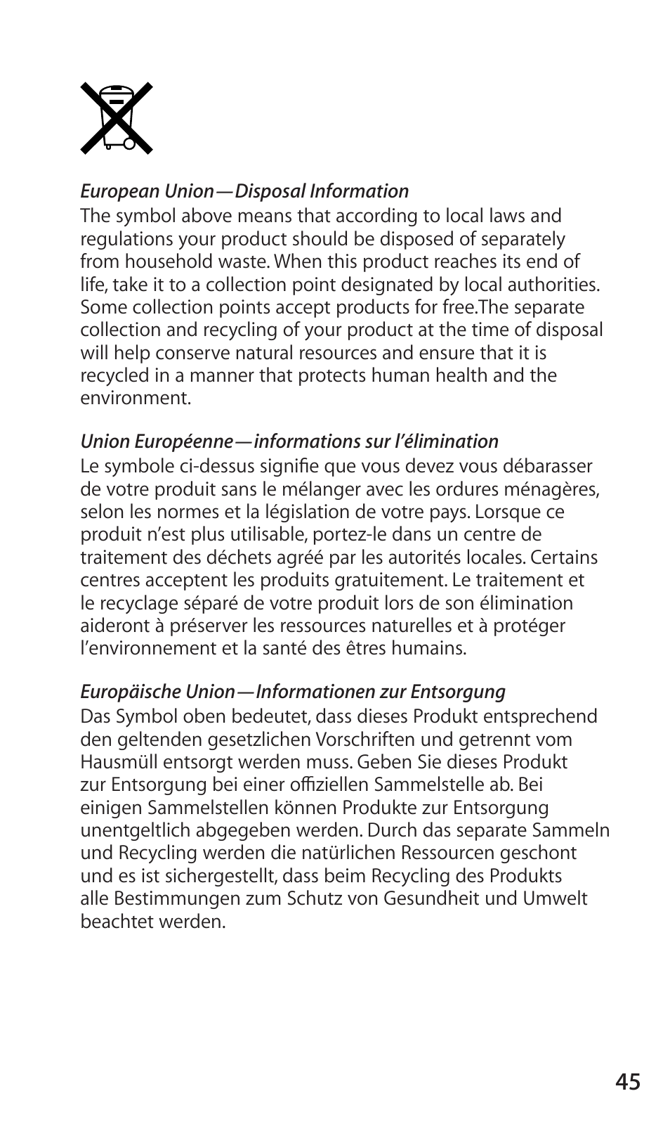 Apple Magic Mouse User Manual | Page 45 / 48