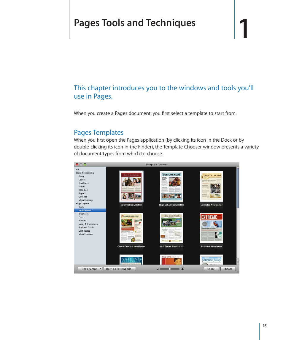 Pages tools and techniques | Apple Pages '09 User Manual | Page 15 / 279