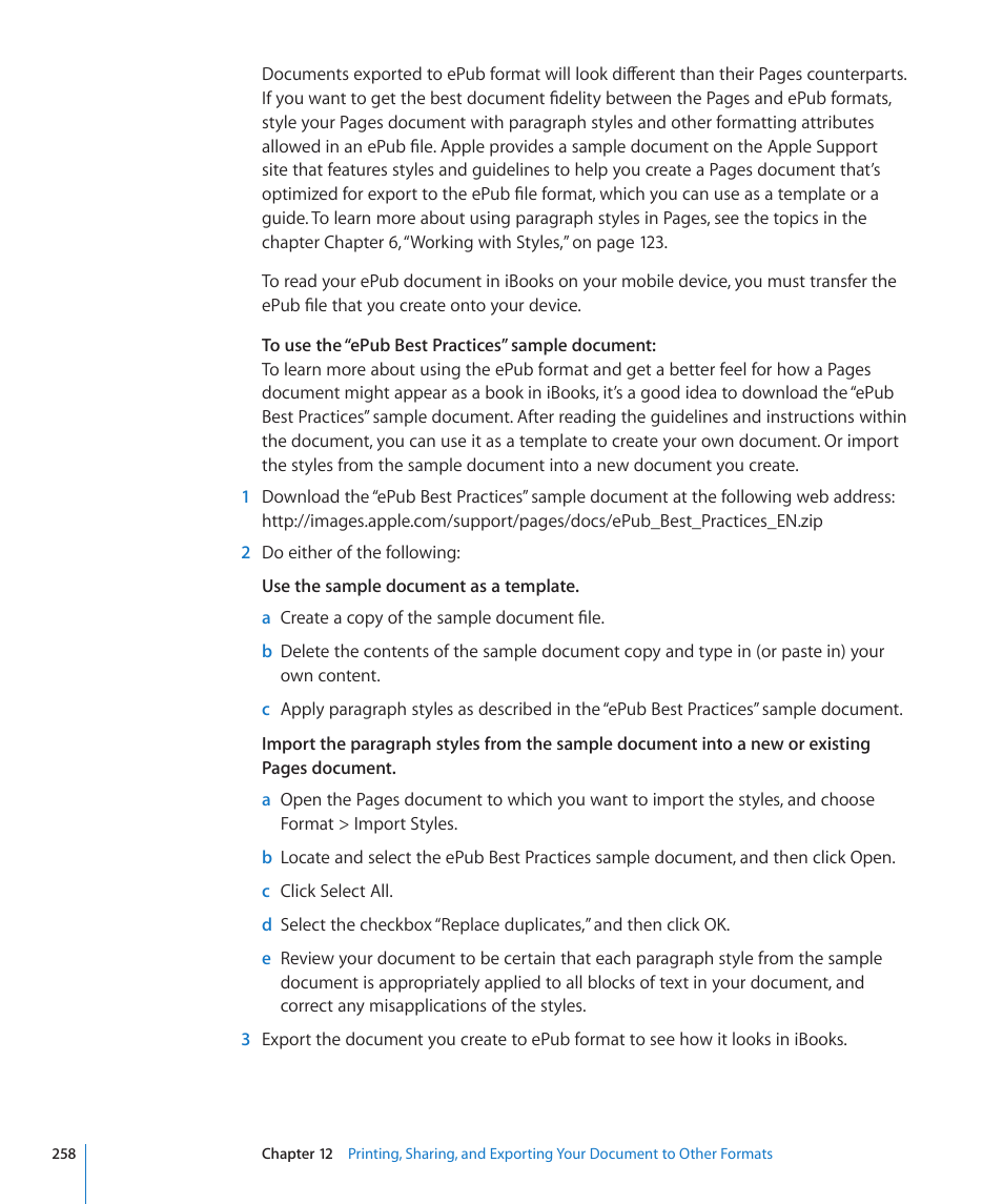 Apple Pages '09 User Manual | Page 258 / 279