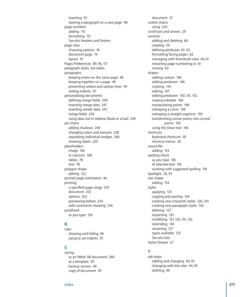 Apple Pages '09 User Manual | Page 277 / 279