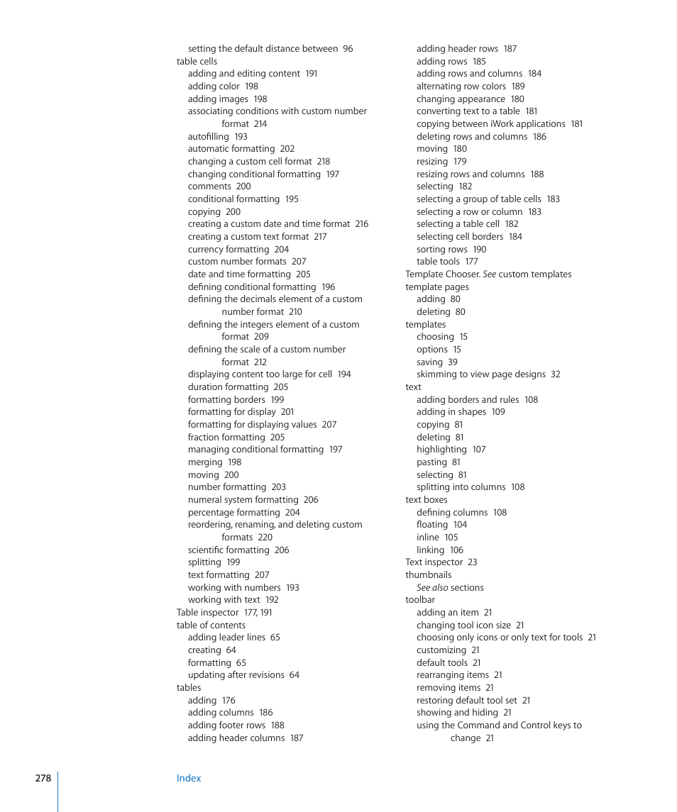 Apple Pages '09 User Manual | Page 278 / 279