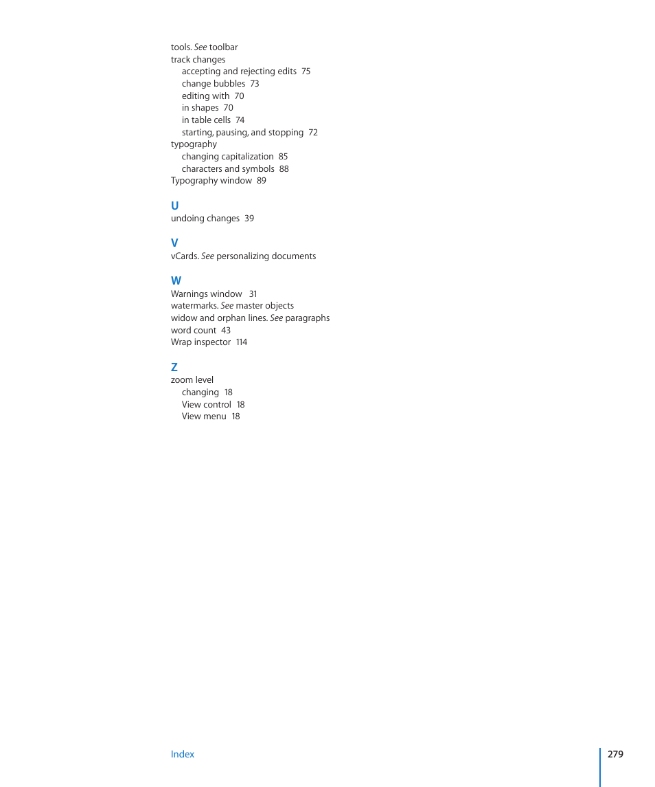 Apple Pages '09 User Manual | Page 279 / 279
