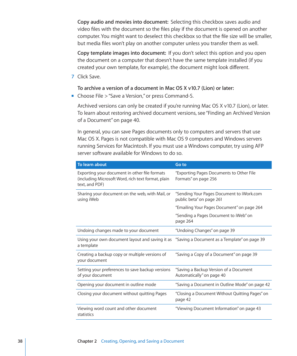 Apple Pages '09 User Manual | Page 38 / 279