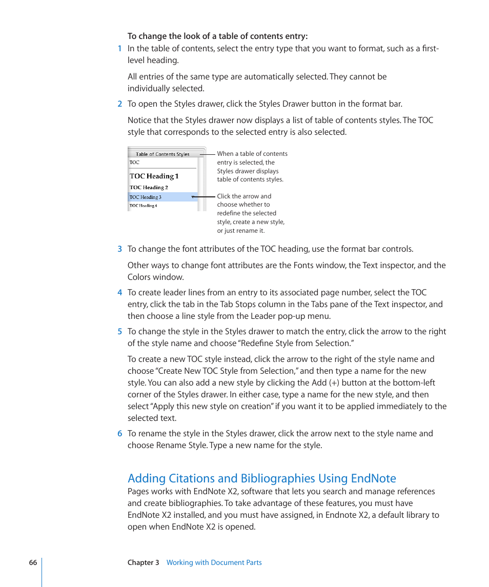 Adding citations and bibliographies using endnote | Apple Pages '09 User Manual | Page 66 / 279