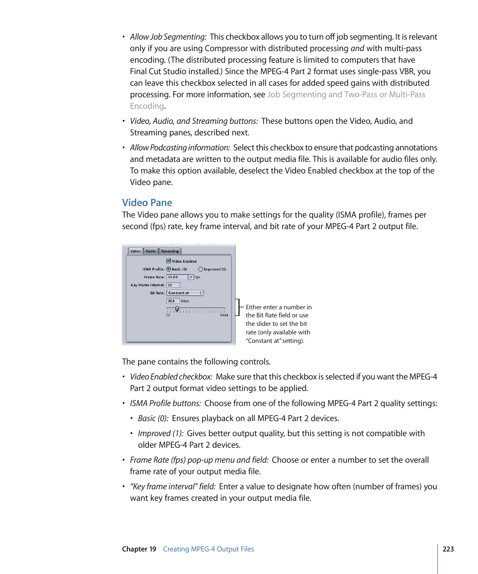 Video pane | Apple Compressor 3 User Manual | Page 223 / 368