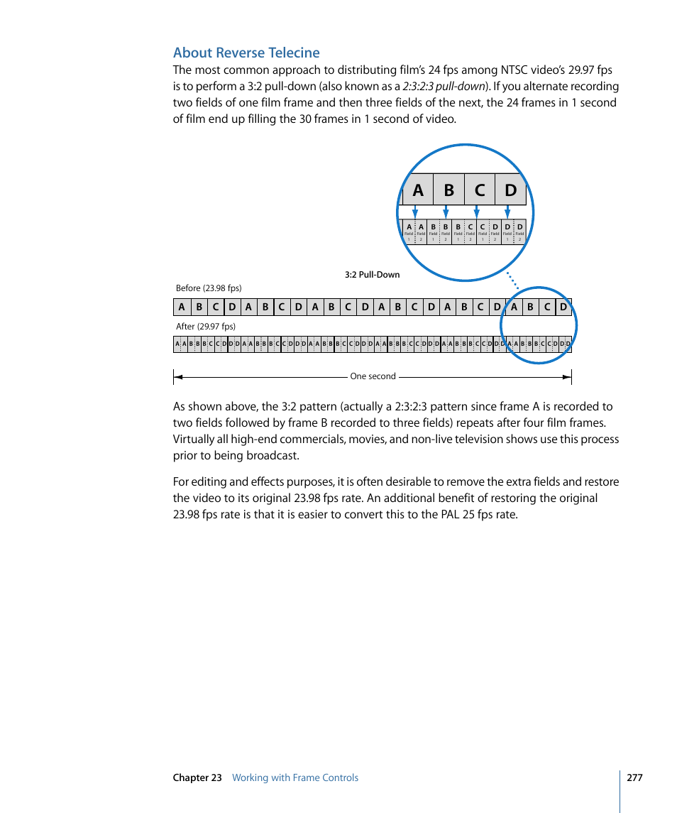 About reverse telecine, A b c d | Apple Compressor 3 User Manual | Page 277 / 368