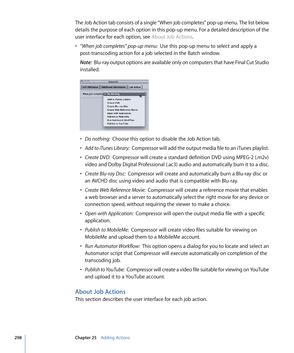 About job actions | Apple Compressor 3 User Manual | Page 298 / 368