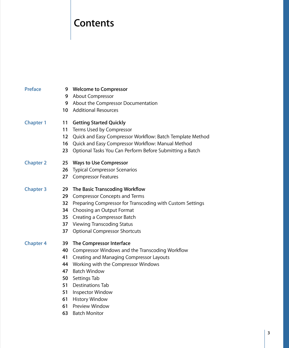 Apple Compressor 3 User Manual | Page 3 / 368