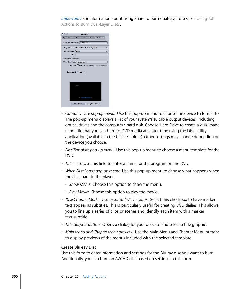 Create blu-ray disc | Apple Compressor 3 User Manual | Page 300 / 368
