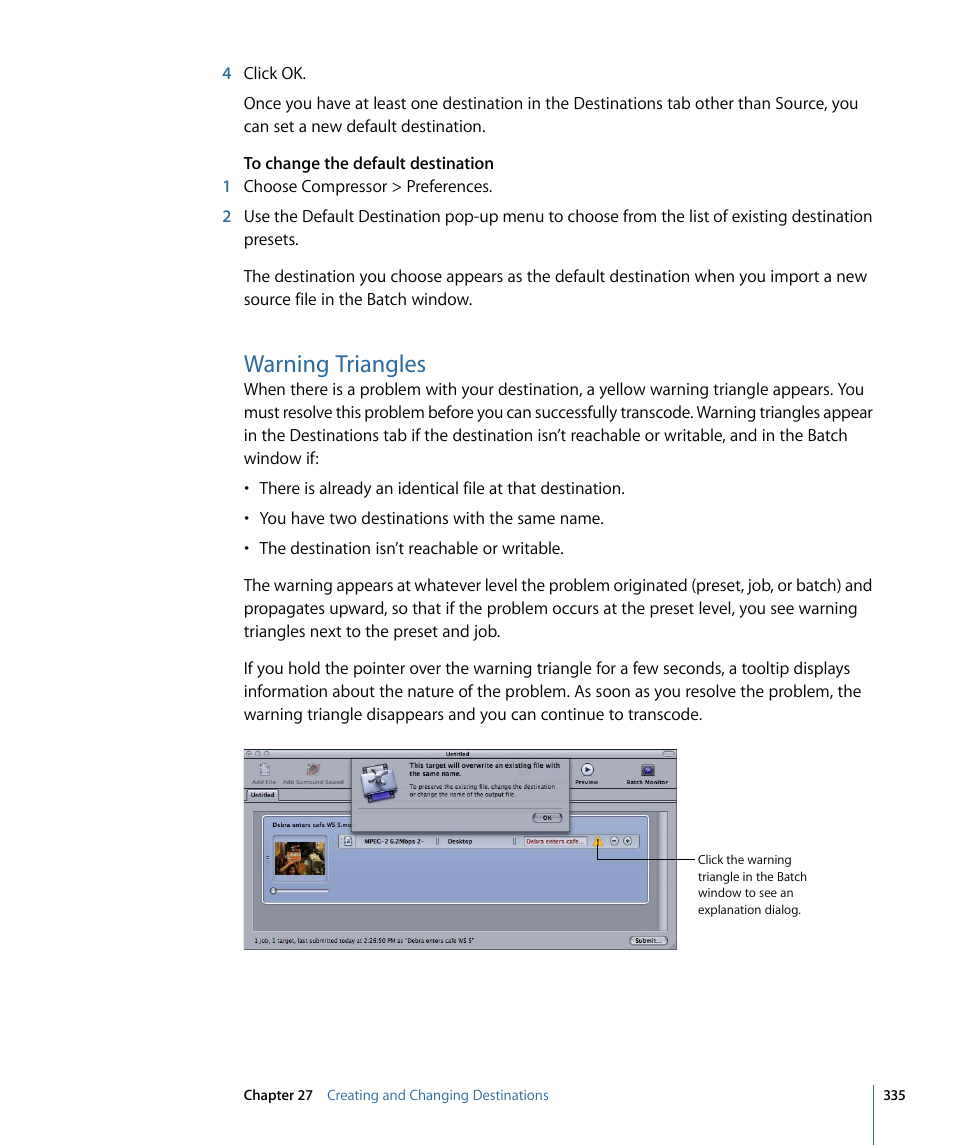 Warning triangles | Apple Compressor 3 User Manual | Page 335 / 368