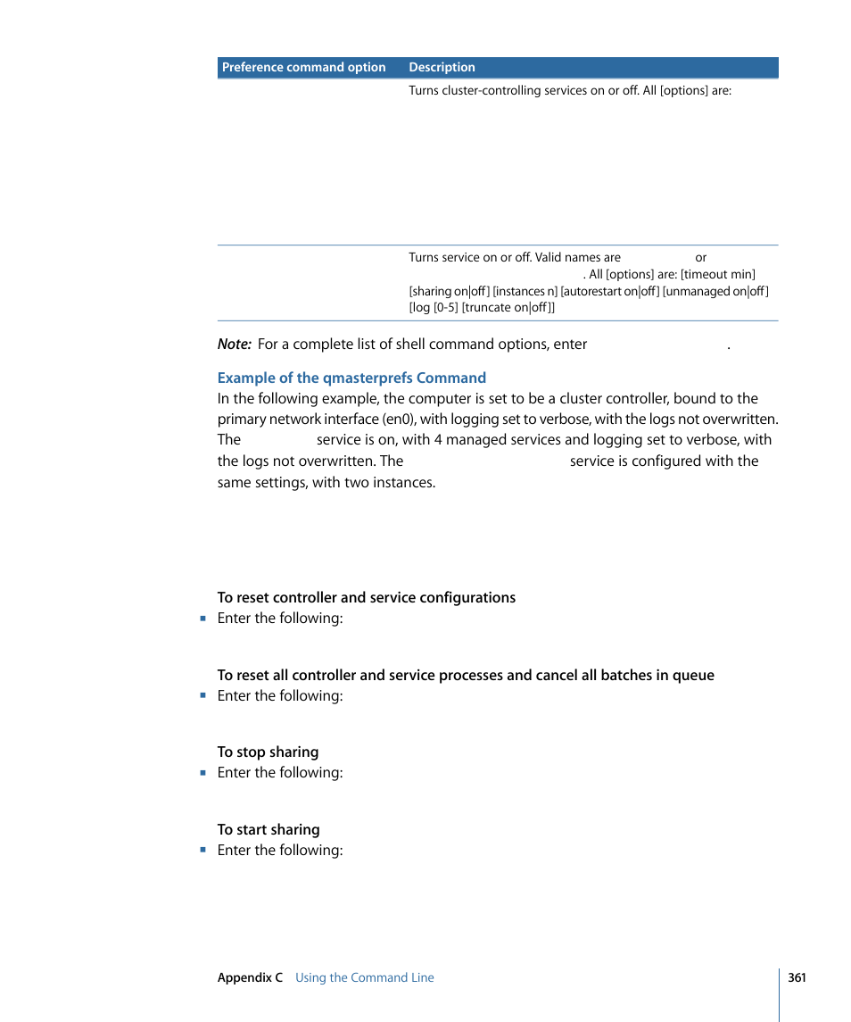 Example of the qmasterprefs command | Apple Compressor 3 User Manual | Page 361 / 368