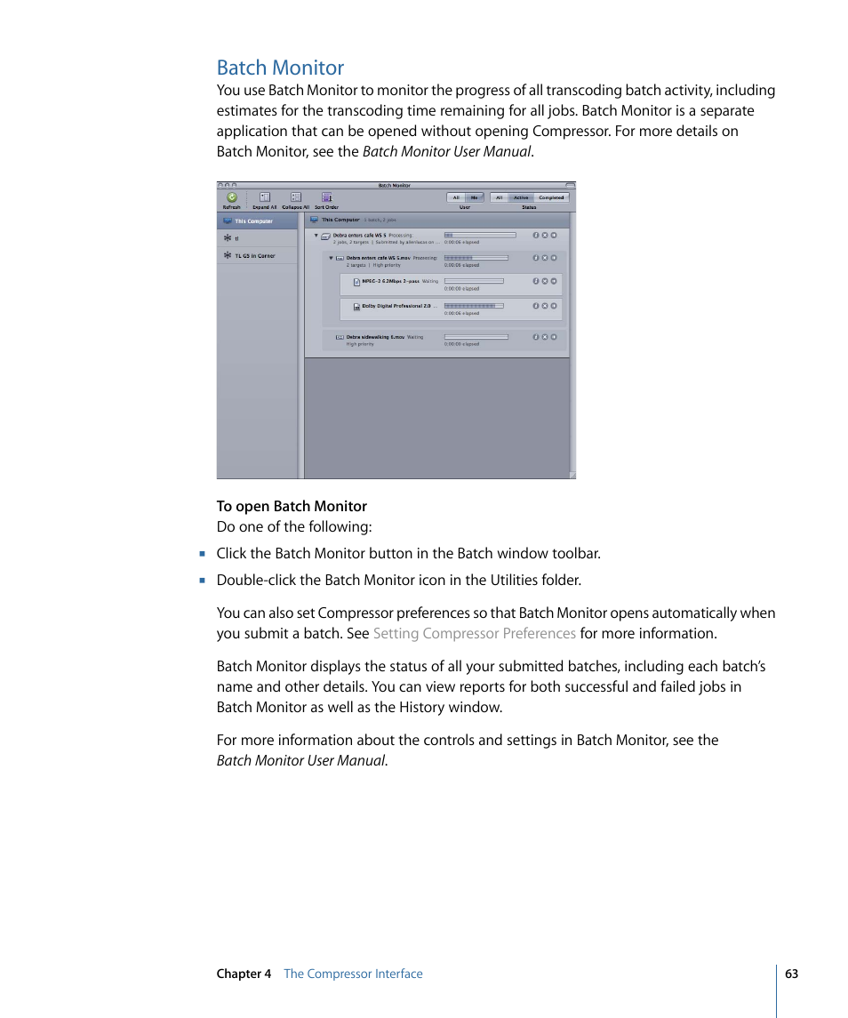 Batch monitor | Apple Compressor 3 User Manual | Page 63 / 368