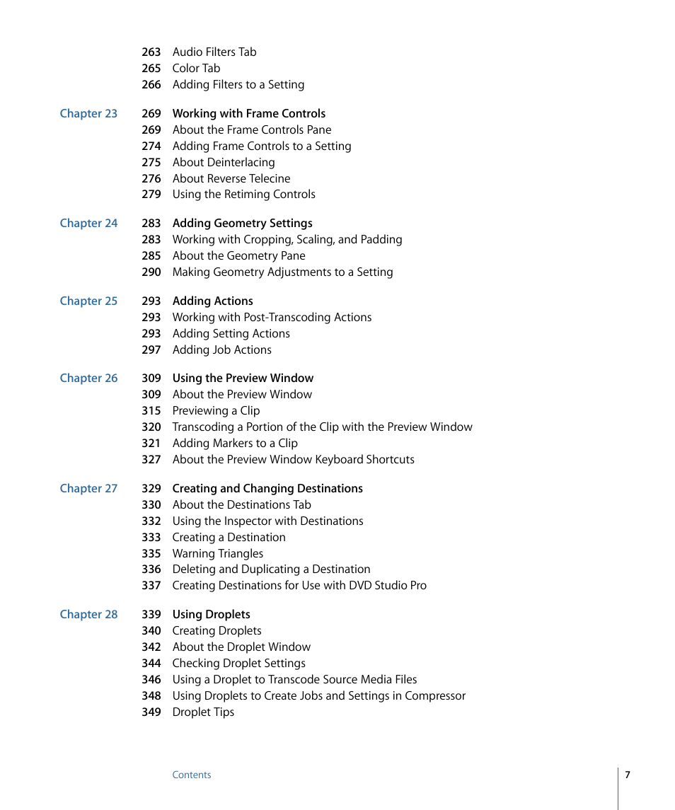 Apple Compressor 3 User Manual | Page 7 / 368