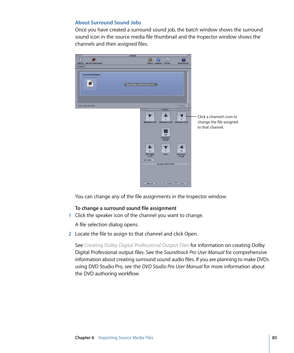 About surround sound jobs | Apple Compressor 3 User Manual | Page 83 / 368