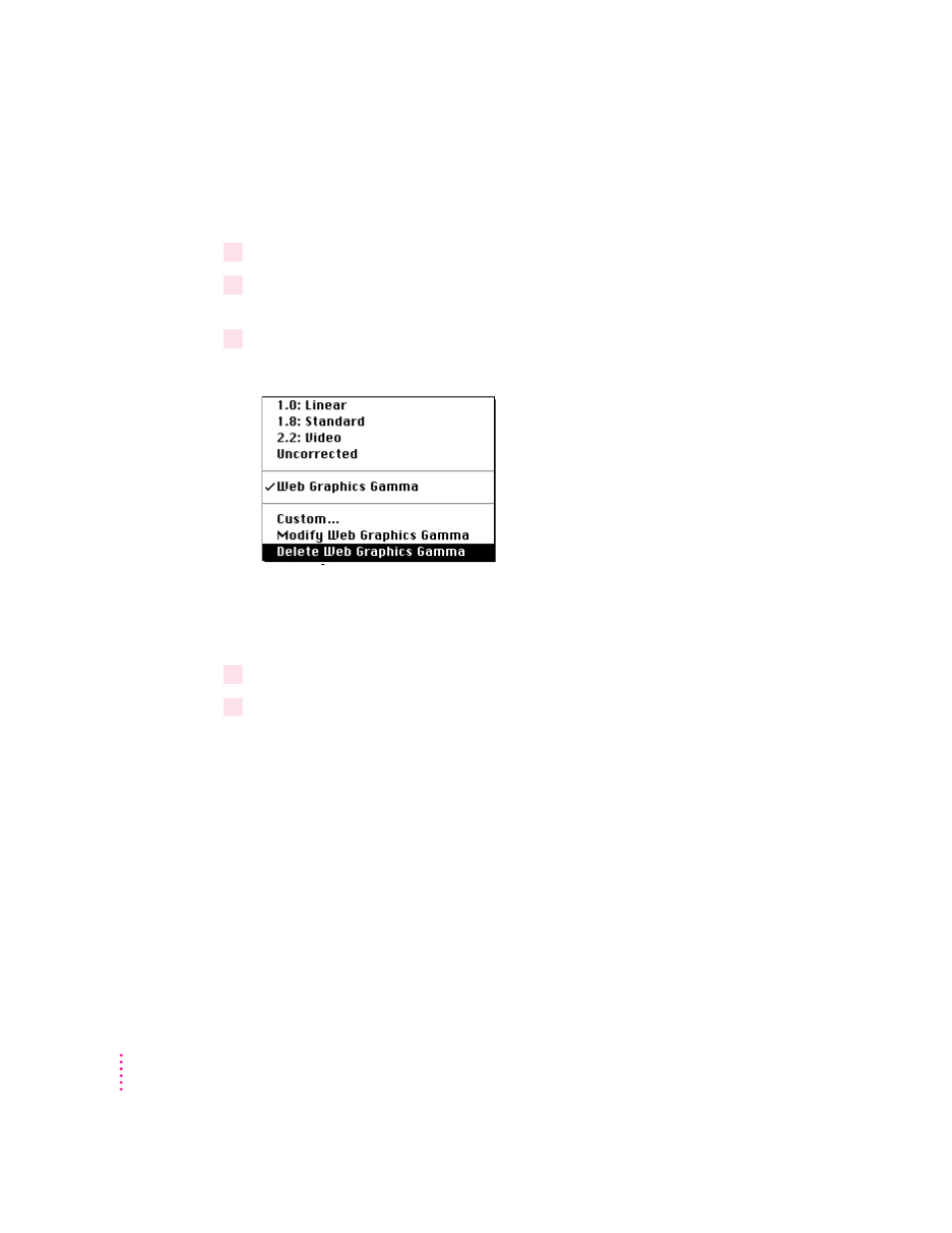 Modifying a custom gamma curve setting | Apple AppleVision monitors (OS 7.1) User Manual | Page 34 / 68