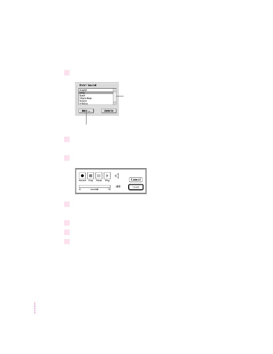 Recording a new alert sound | Apple AppleVision monitors (OS 7.1) User Manual | Page 54 / 68