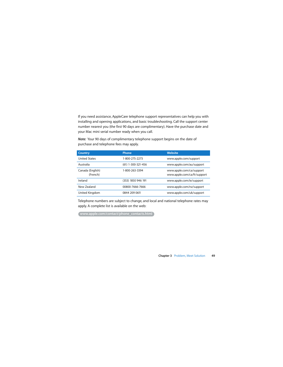 Apple Mac mini (Mac OS X Server, Late 2009) User Manual | Page 49 / 72