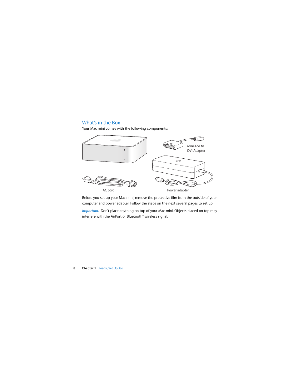 What’s in the box | Apple Mac mini (Mac OS X Server, Late 2009) User Manual | Page 8 / 72