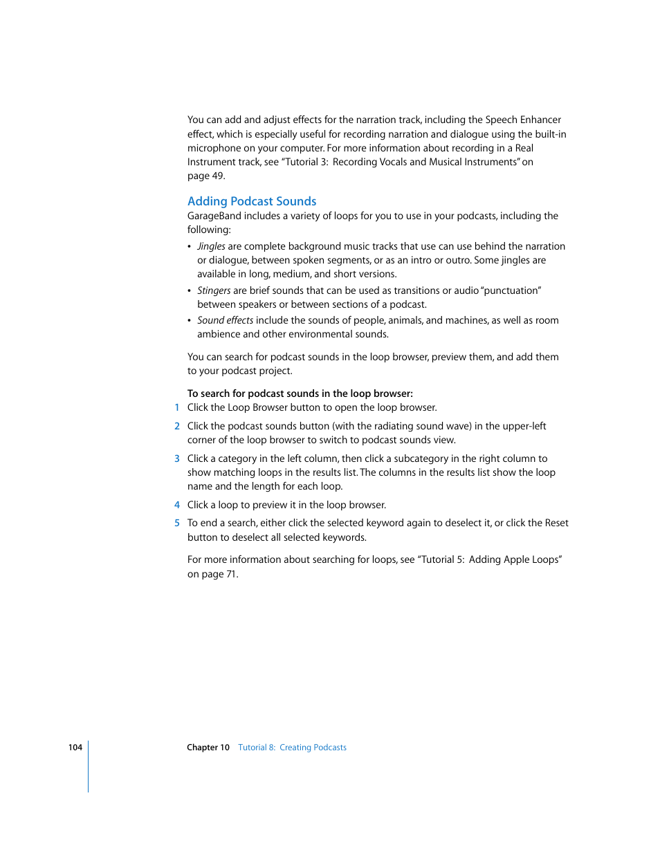Apple GarageBand '09 User Manual | Page 104 / 122