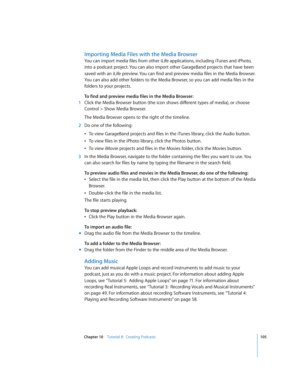 Apple GarageBand '09 User Manual | Page 105 / 122