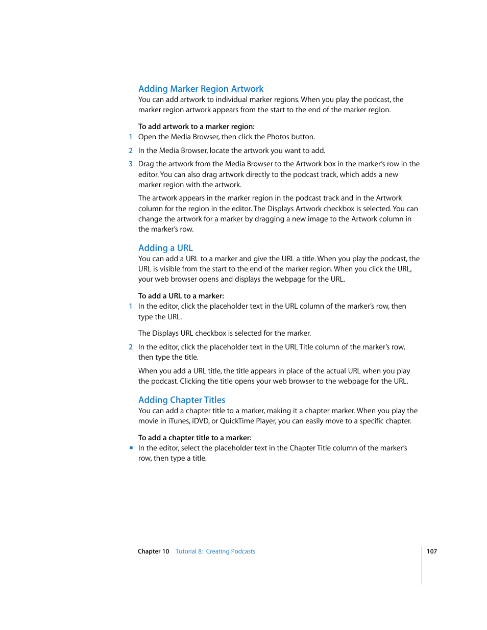 Apple GarageBand '09 User Manual | Page 107 / 122