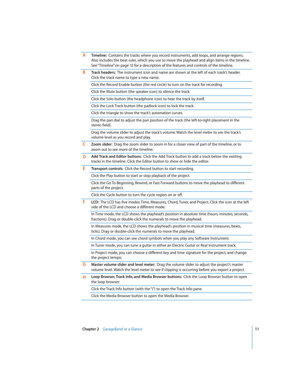 Apple GarageBand '09 User Manual | Page 11 / 122